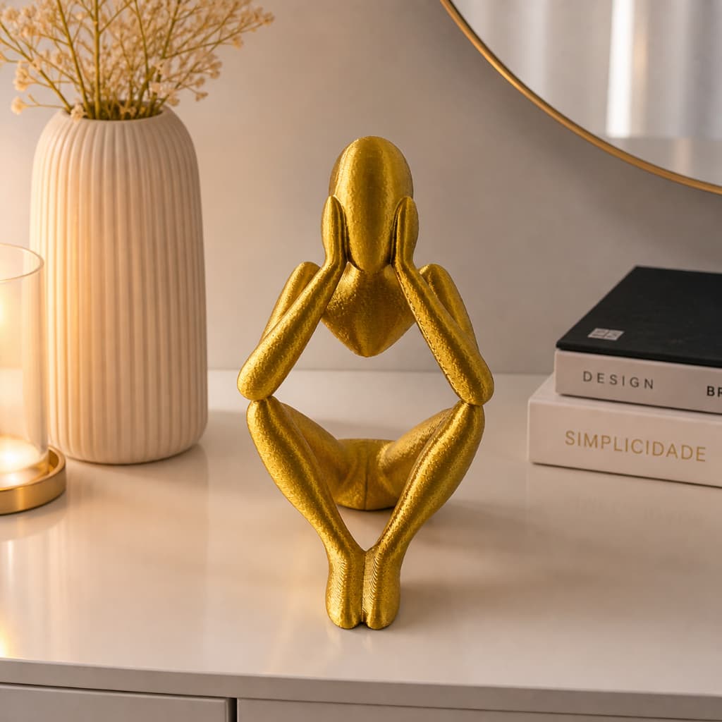 Escultura Abstrata Decorativa Flutuante Moderna Enfeite Estátua Minimalista Luxo