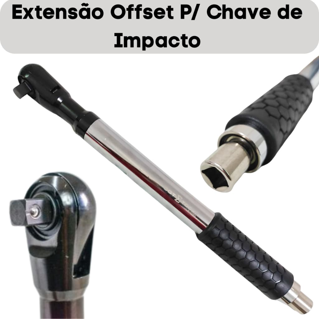 Extensão Acessório Offset Alta Resistência para Chave Impacto Profissional - Sgt Universal até 2000Nm Mecânica
