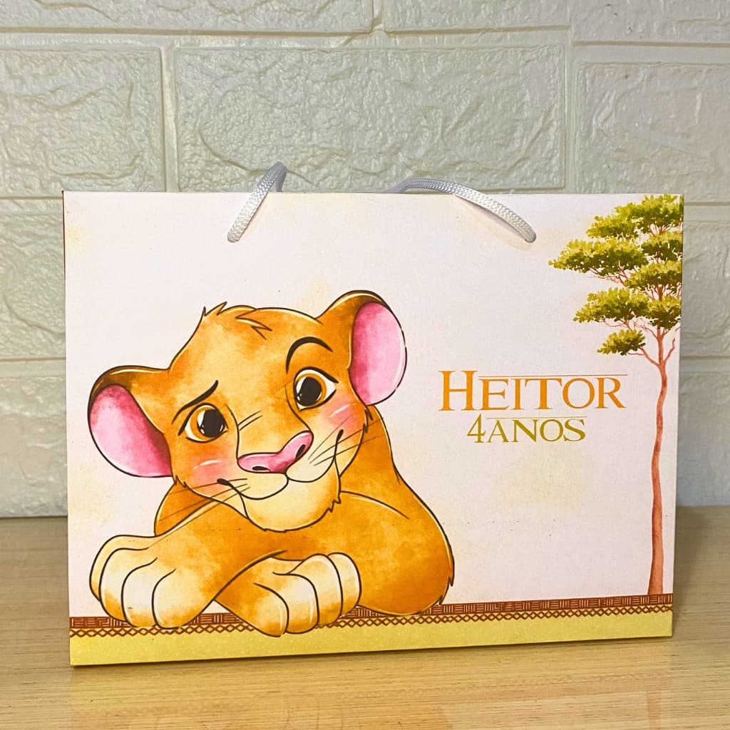 Sacolinha Personalizada Rei Leão | Mimo | Lembrancinha | Rei Leão | Rei Leão Aquarela | Aniversário
