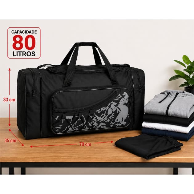 Bolsa Mala Esportiva 80 Litros – Grande, (GGG) F56#FOX resistente e ideal para viagens 💼🔥