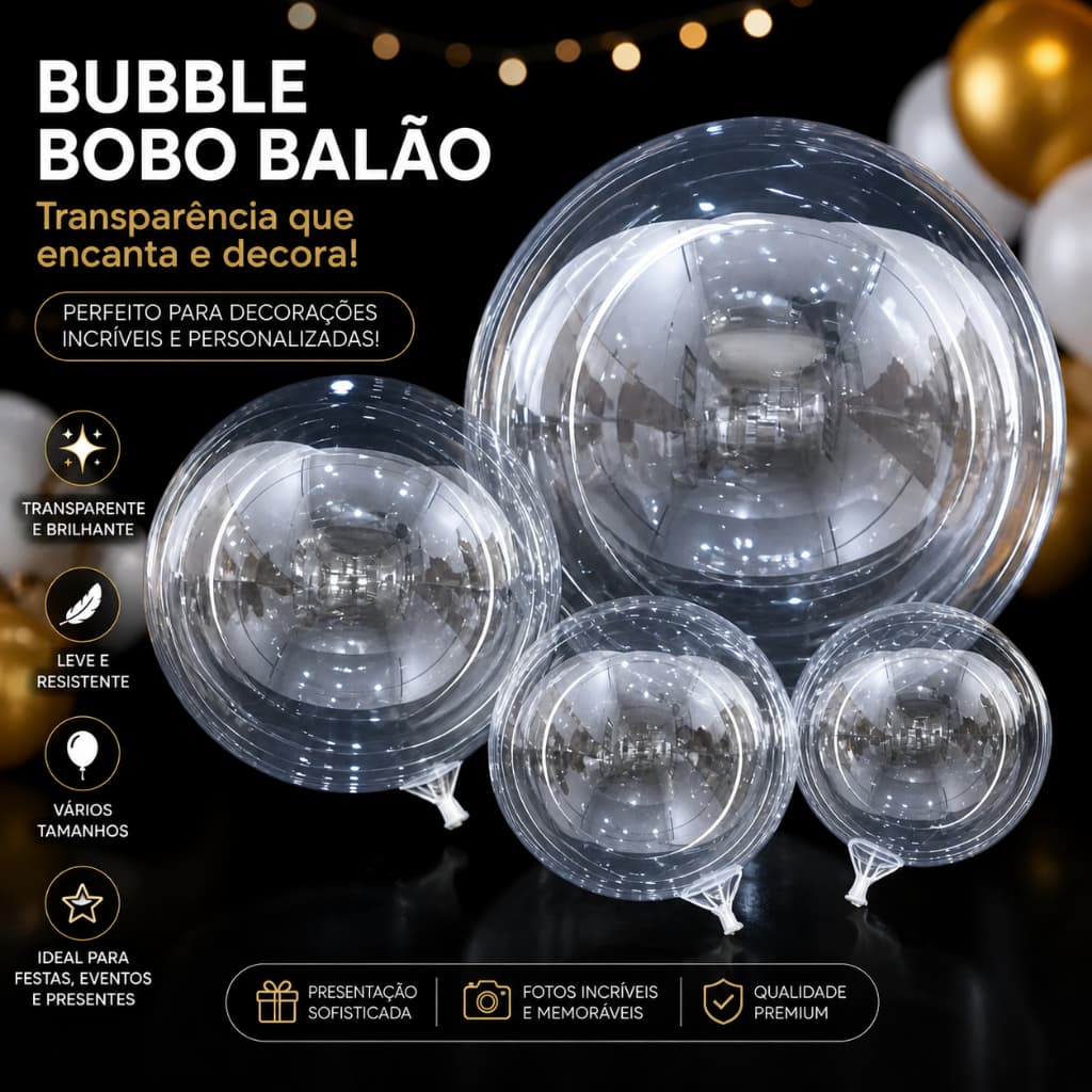 Bubble Balão 10" 18" 24" 36" 10, 20, 30, 40 e 50 balões