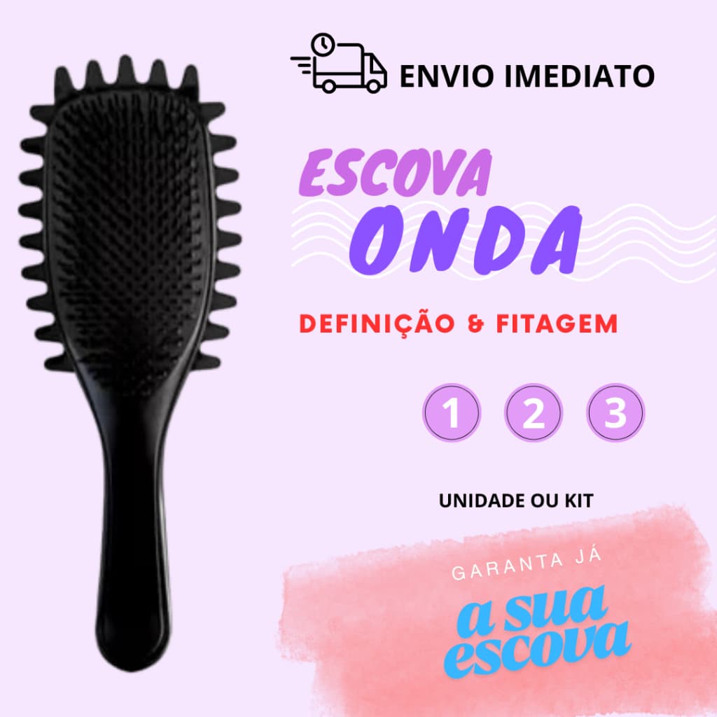 Escova Modeladora Raquete Definição De Cachos Perfeitos
