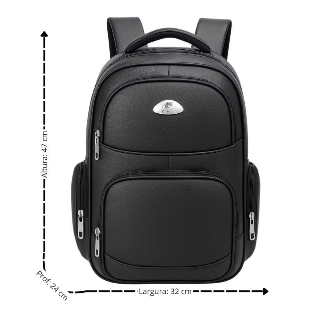 MOCHILA DE COURO SINTETICO IMPERMEÁVEL KVN3214# REFORÇAD C/ESPAÇO NOTEBOOK