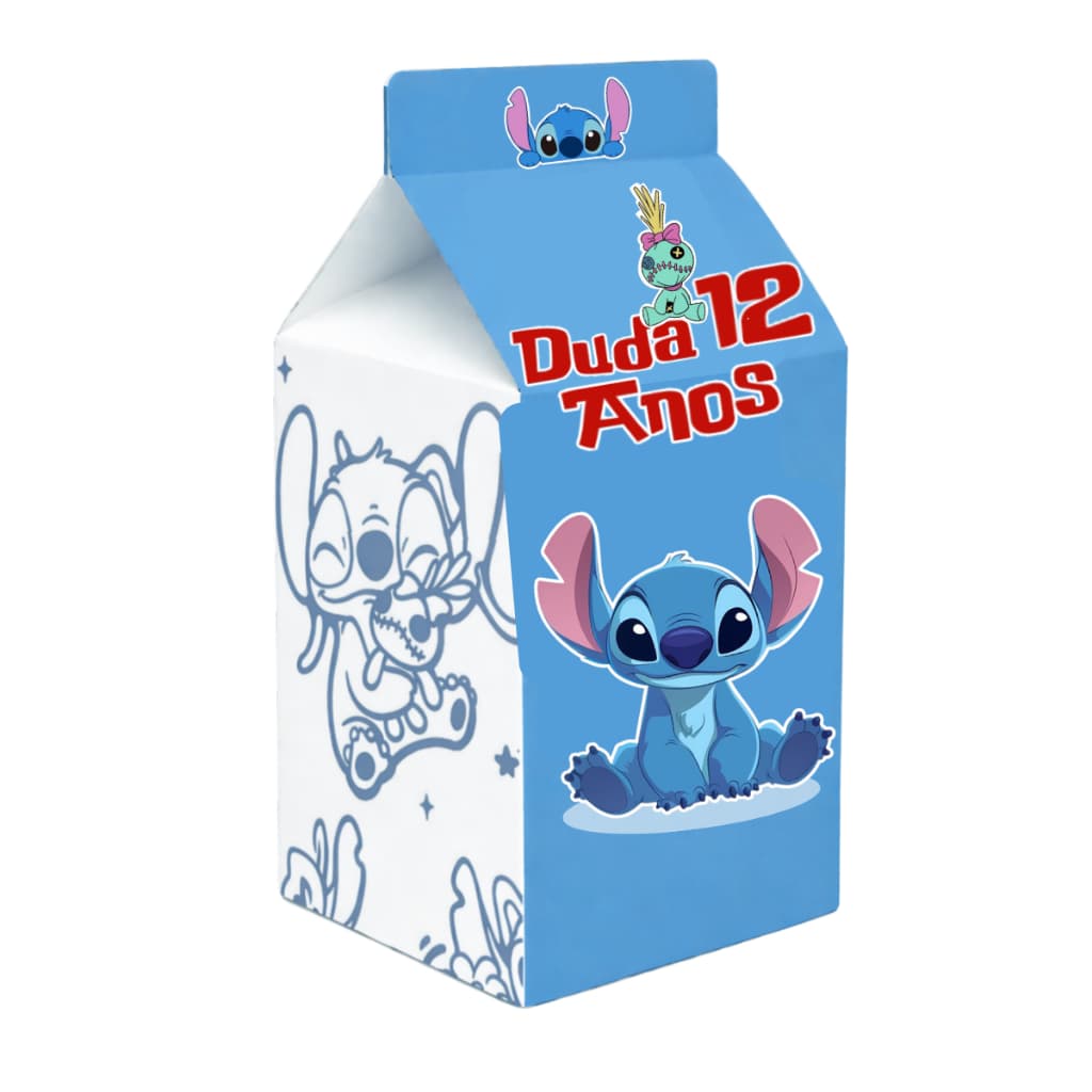 Envio Imediato Kit Lembrancinhas Caixa Milk Personalizada Para Festa Tema Lilo & Stitch
