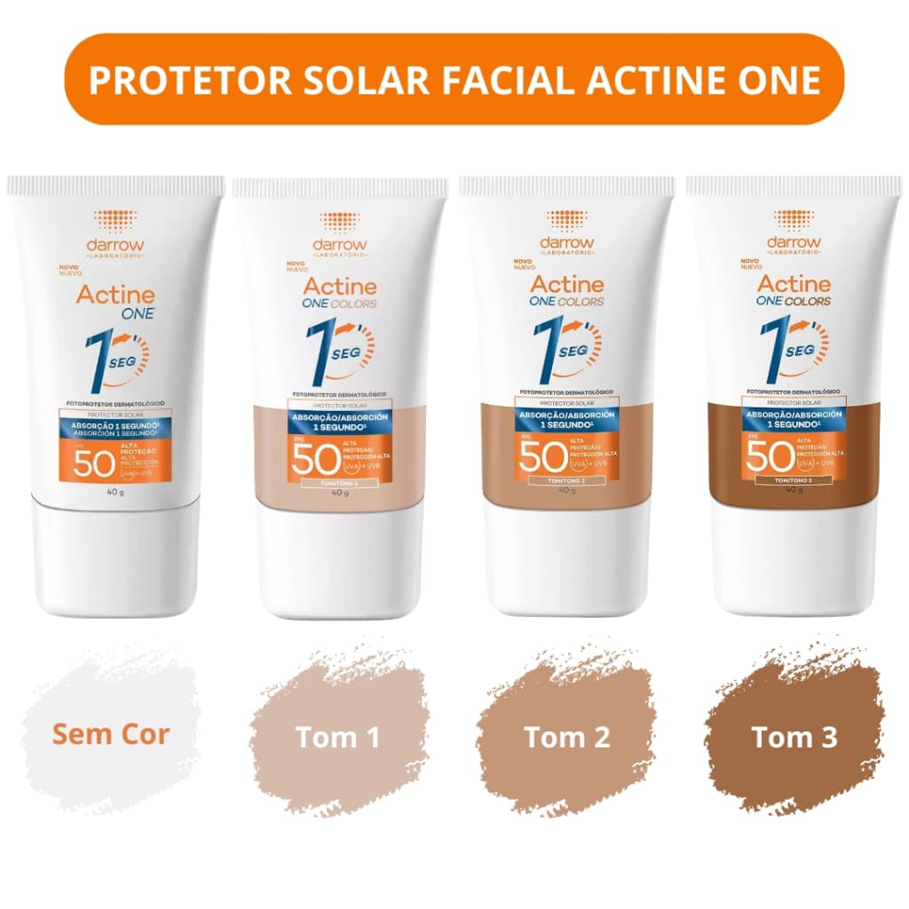 Protector Solar Actine one colors 1seg fps 50 40 g darrow