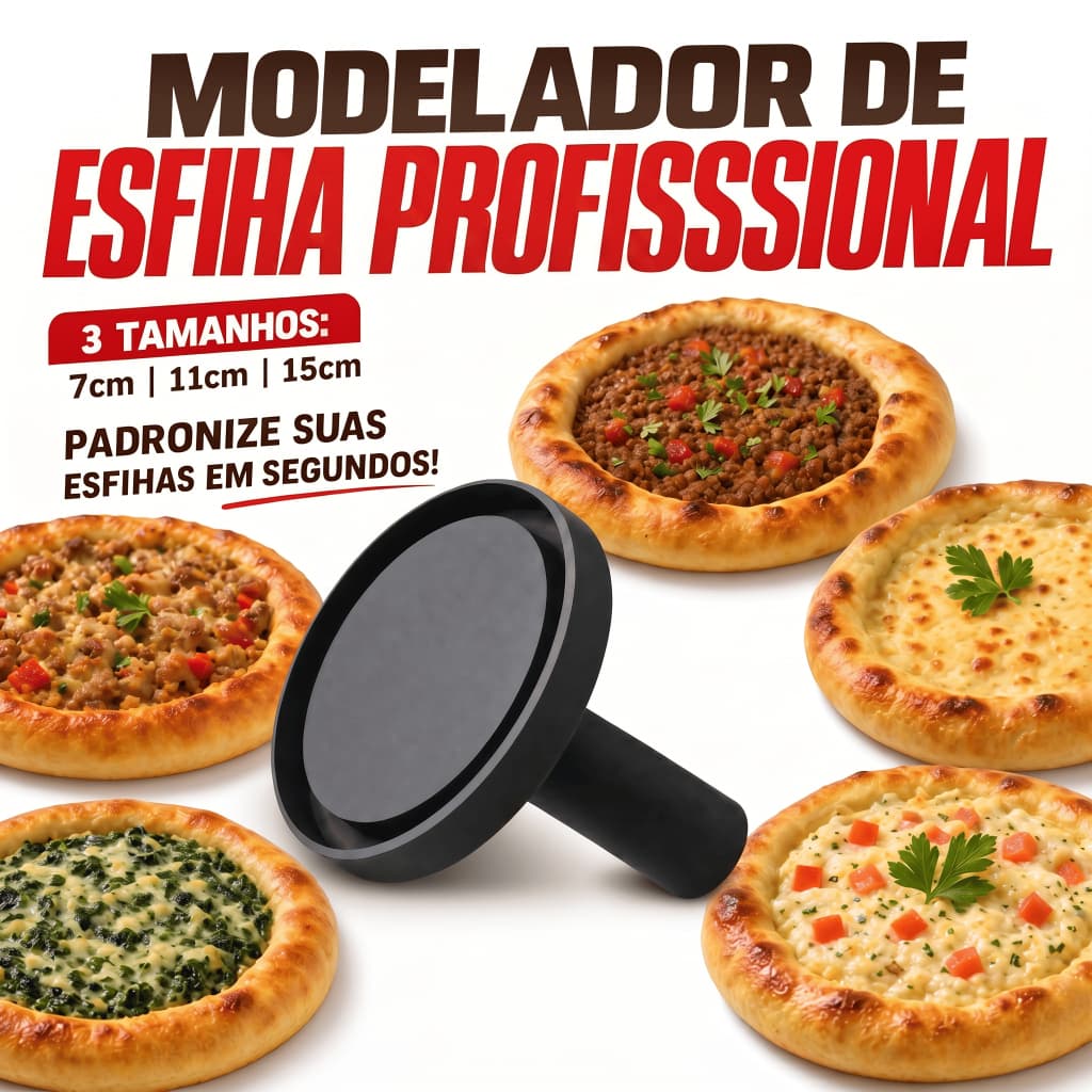 Cortador e Modelador de Mini Pizza e Esfiha Aberta - Molde Circular Profissional Para Massas 7cm 11cm 15cm
