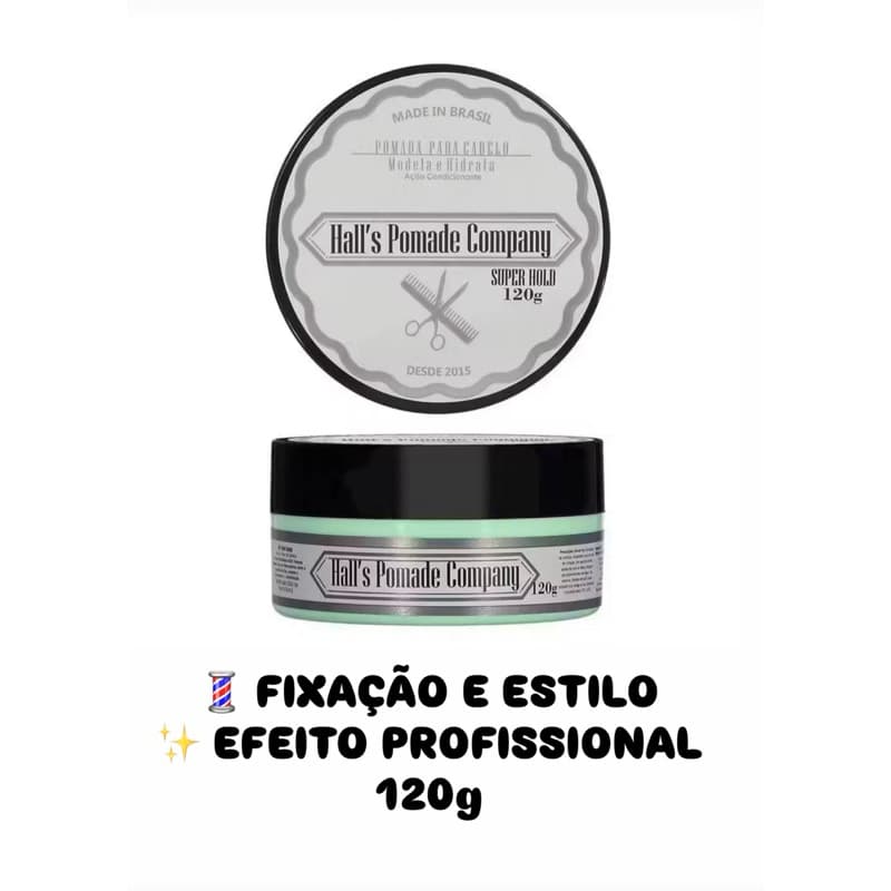 Pomada Hall's Company Kelma 120g Modeladora Efeito Profissional Fixação e Estilo