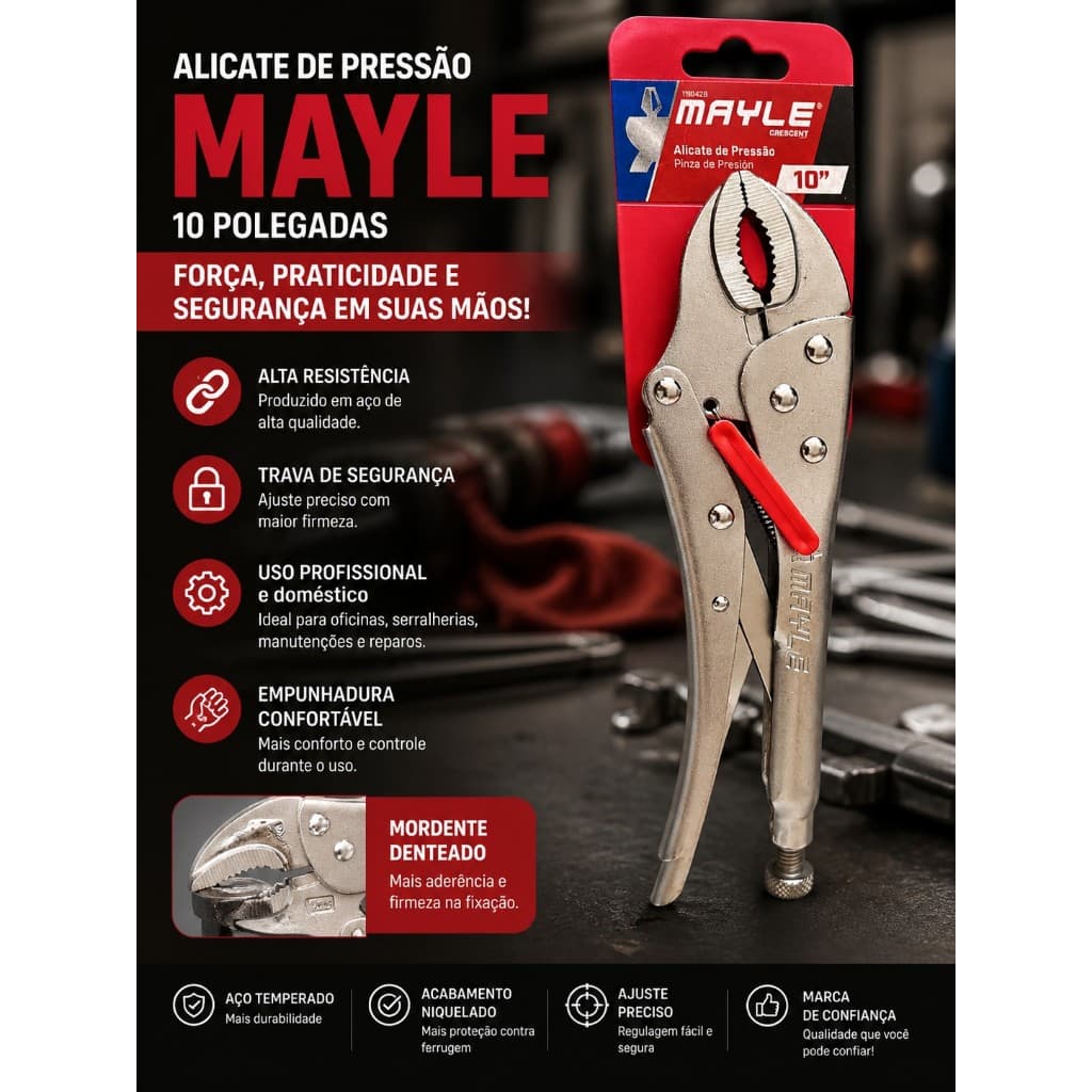 Alicate De Pressão 10 Polegadas - Mayle