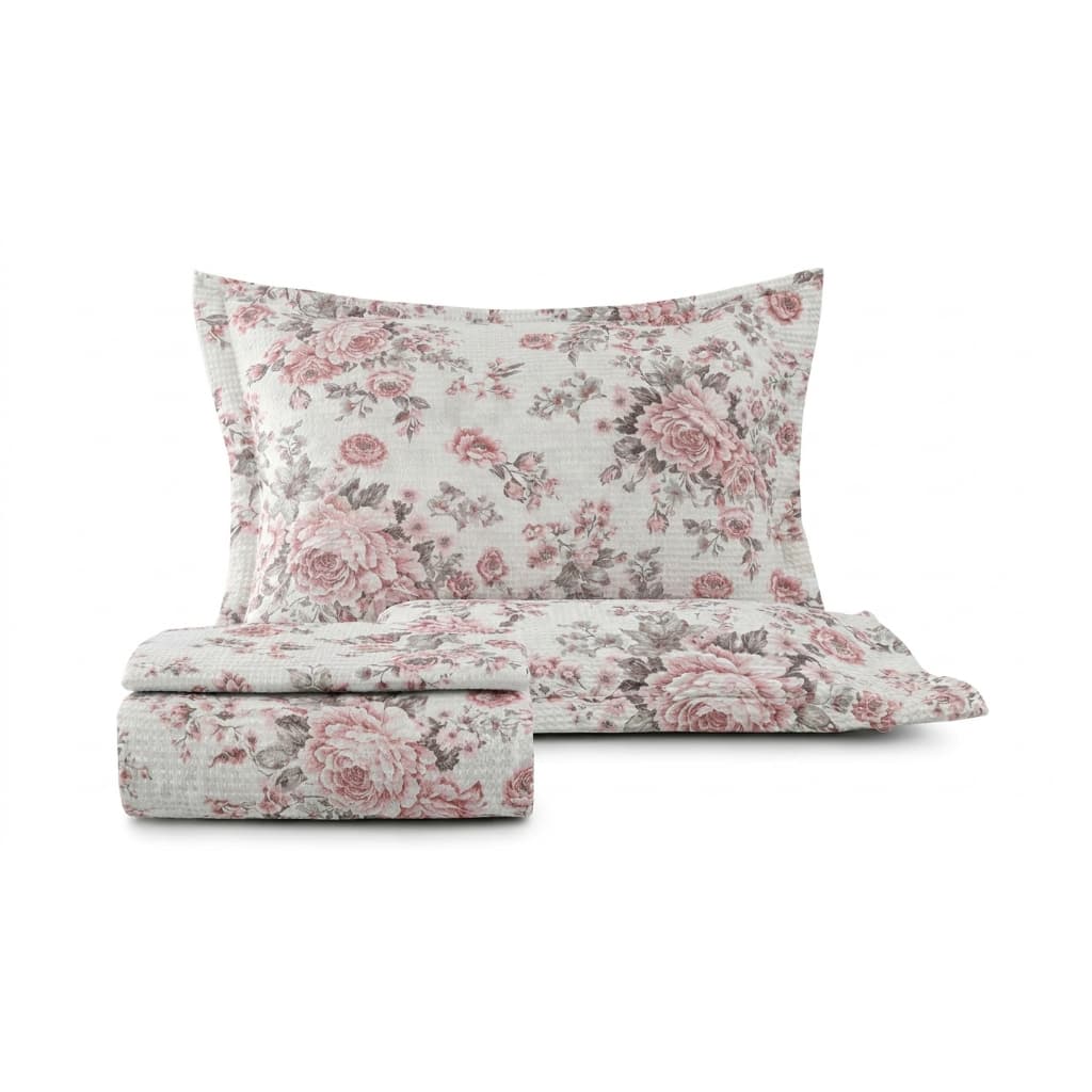 Cobre Leito Queen Colcha Estampada Piquet Conforto 3 Peças