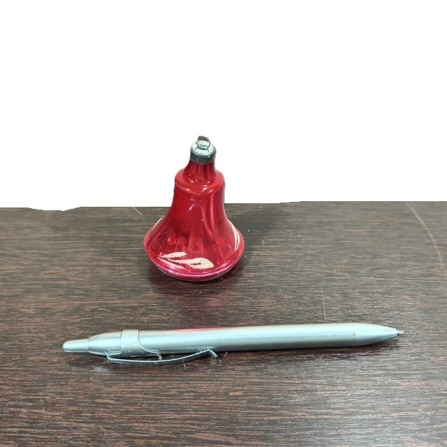 Enfeite De Natal 1 Unidade Vidro Casca Ovo Anos 60/70 Sino vermelho