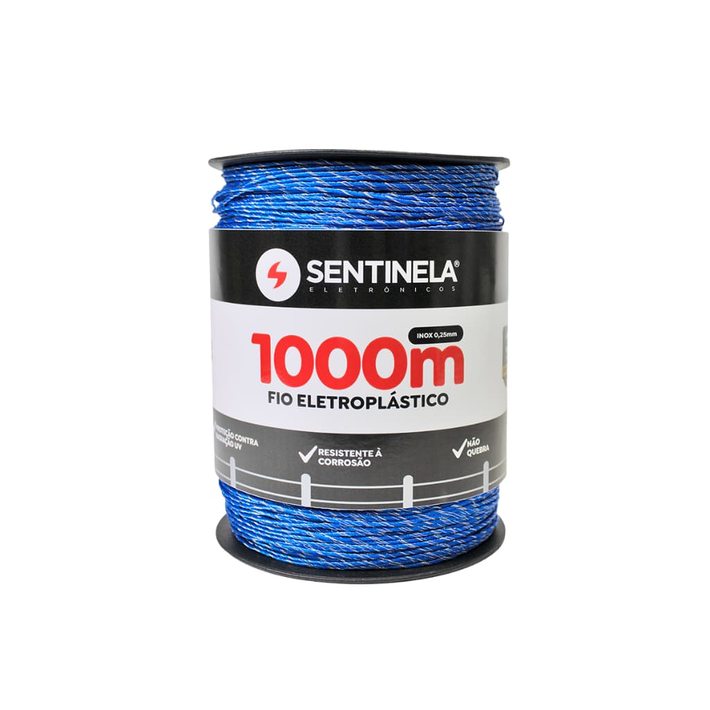 Fio Eletroplástico 1000mt 3 Fios Inox Cerca Eletrica Rural Garantia 3 Anos