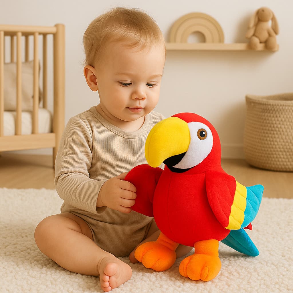 Arara De Pelúcia 21cm Mini Fofinha Vermelha Decoração Quarto Festa Brinquedo Infantil Presentes