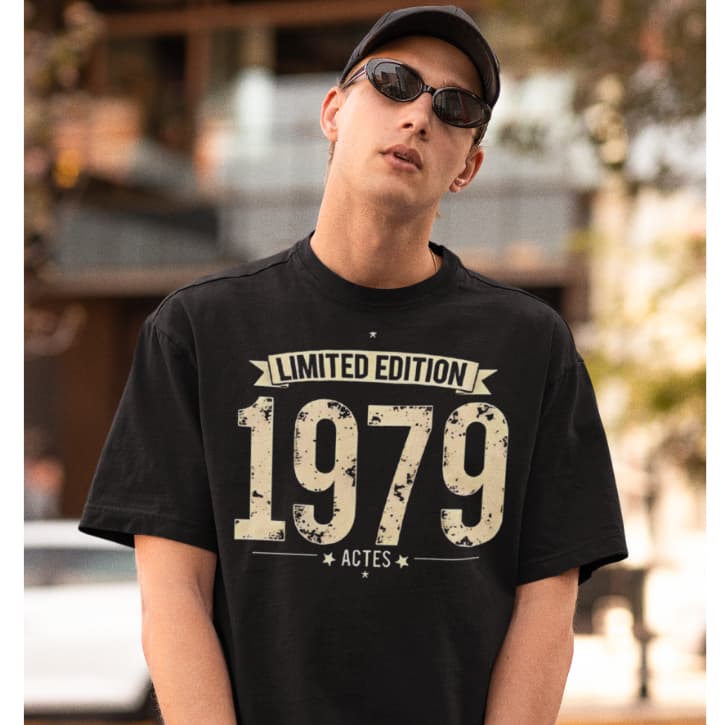 Camiseta Adulto Manga Curta Casual Estilo Para Homens Adequado As Estações Do Ano  Algodão Estampa Limited Edition 1979