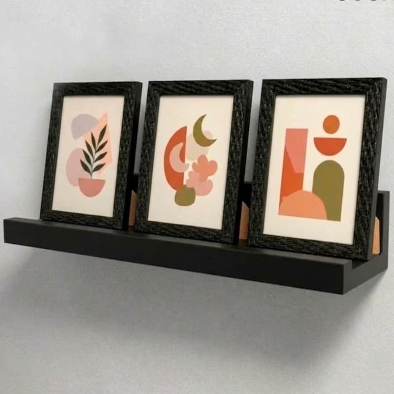Kit de 4 Prateleiras MDF Preto ou Branco 40 60cm Decorativa Parede Sala Quarto Cozinha Porta Quadros Fotos