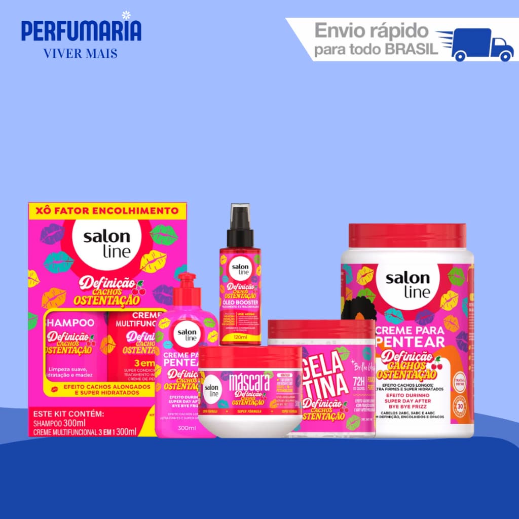 Kits Salon Line Cachos Ostentação Kit Completo -  Cabelos Cacheados