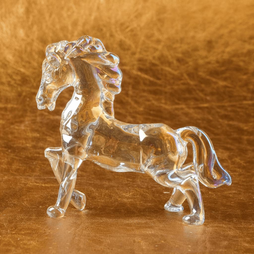 Arquétipo Cavalo Cristal de Vidro Decoração Enfeite Estatueta Poder Autoconfiança e Determinação