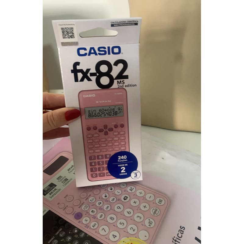 calculadora científica 240 funções rosa