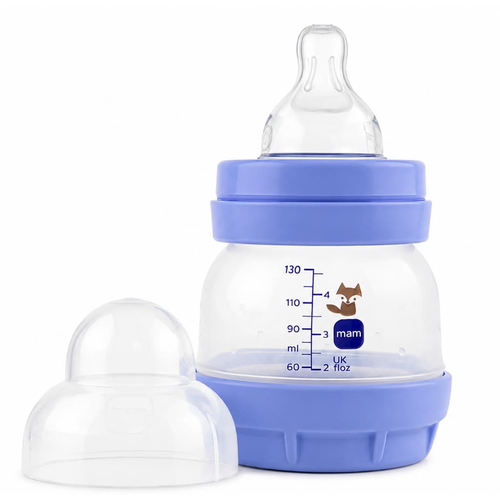 Mamadeira 130ml Easy Start Bico 0m+ Azul Mam Urso
