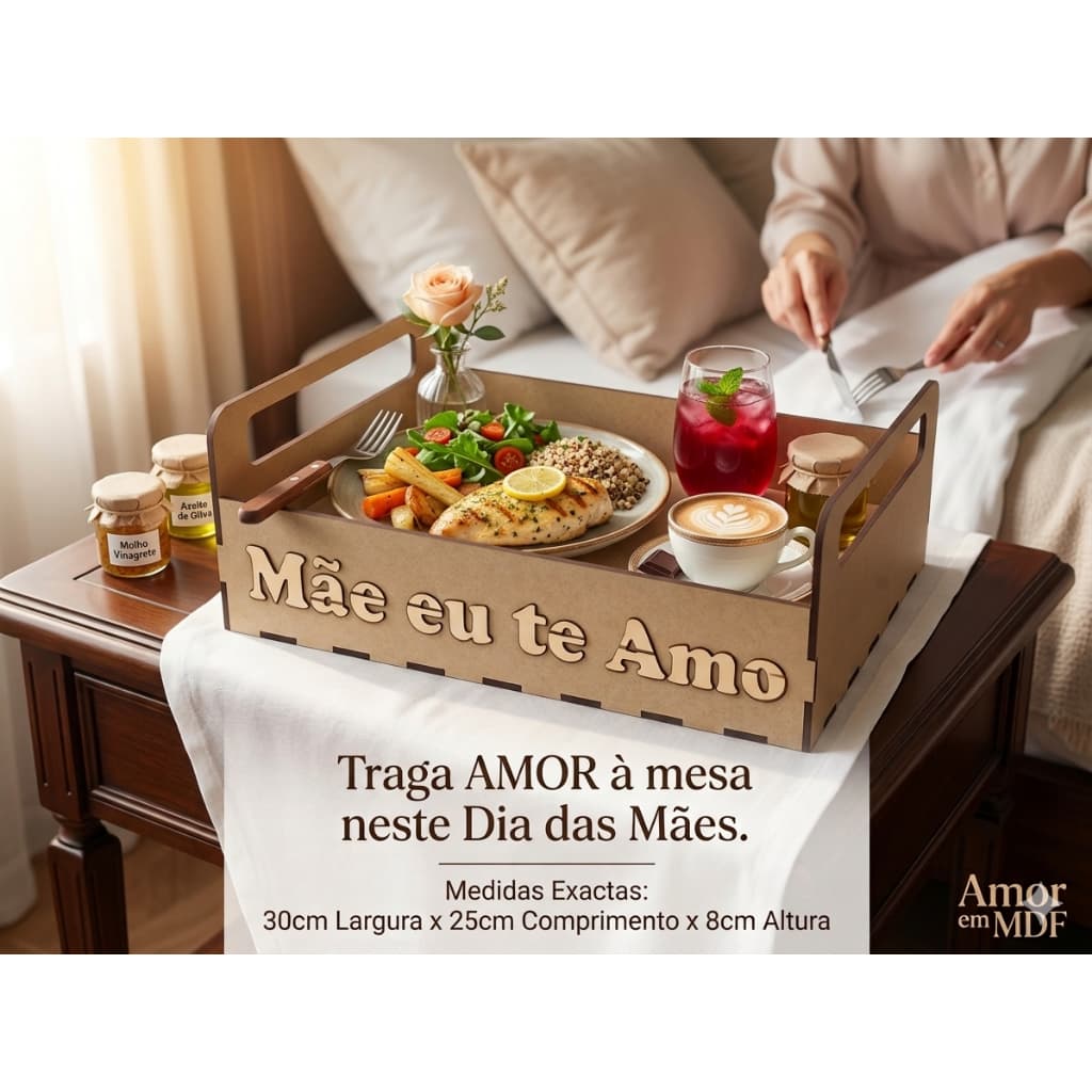 Bandeja "Mãe eu te Amo" – Onde cada detalhe transborda carinho ❤️