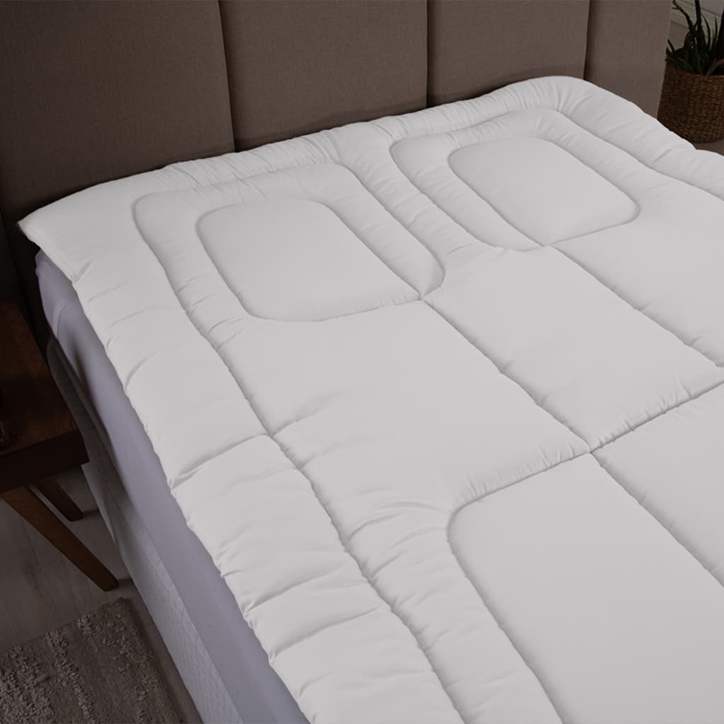 Protetor de colchão pillow top casal padrão micro percal 400 fios com elástico nas pontas