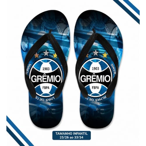 Chinelo Infantil de Dedo Time Gremio Futebol Masculino Azul