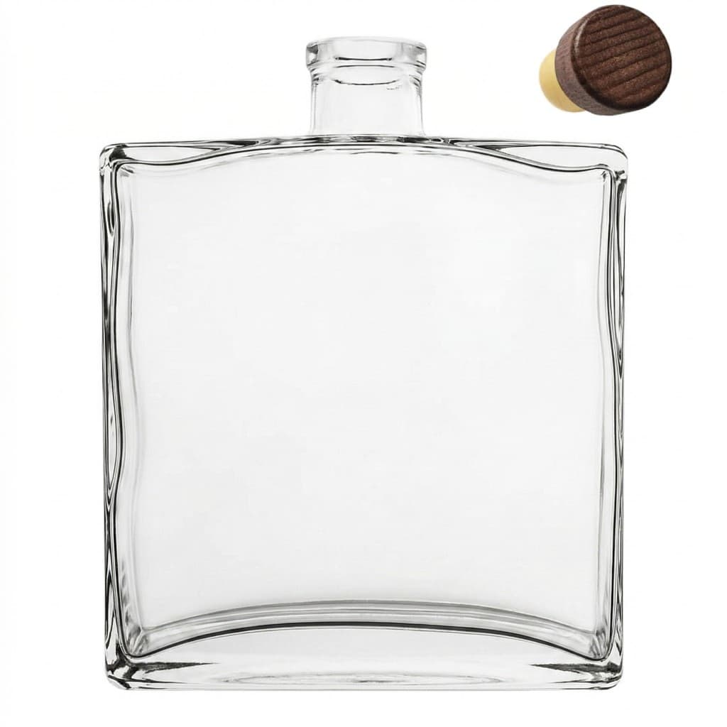 Kit c/ 5 Garrafas de vidro Agarve 700ml Envase de Luxo Quadrada Decorativa Eventos Mesa Posta Azeite