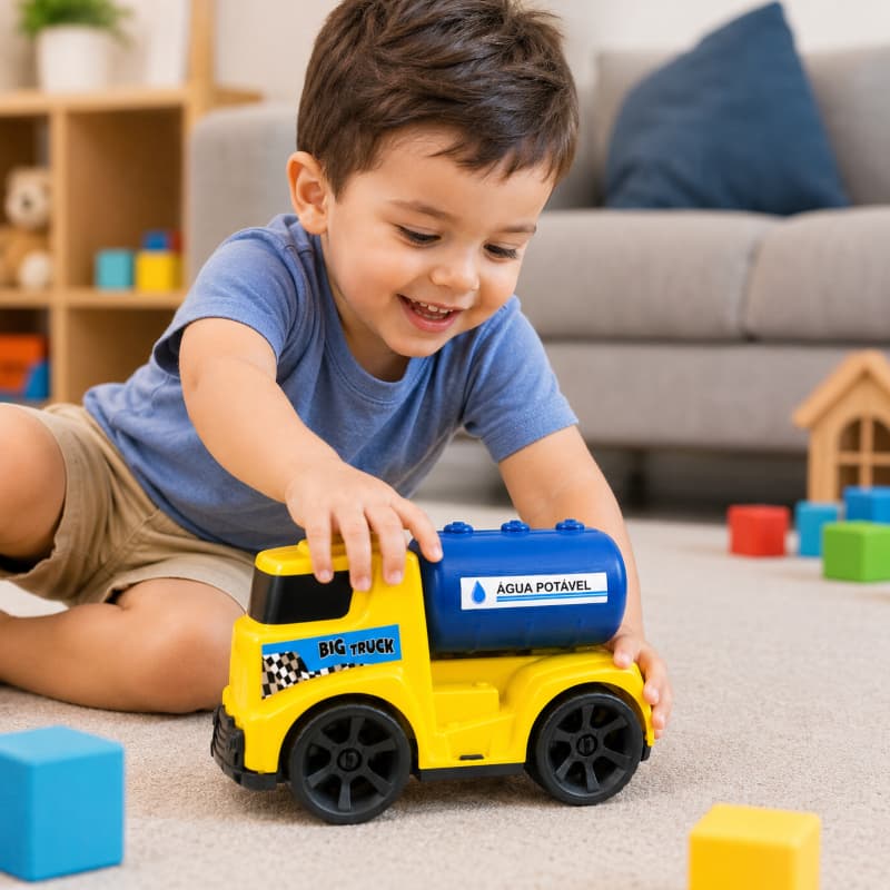 Caminhao Agua Potavel Carrinho De Brinquedo Infantil Roda Livre Cores Sortidas