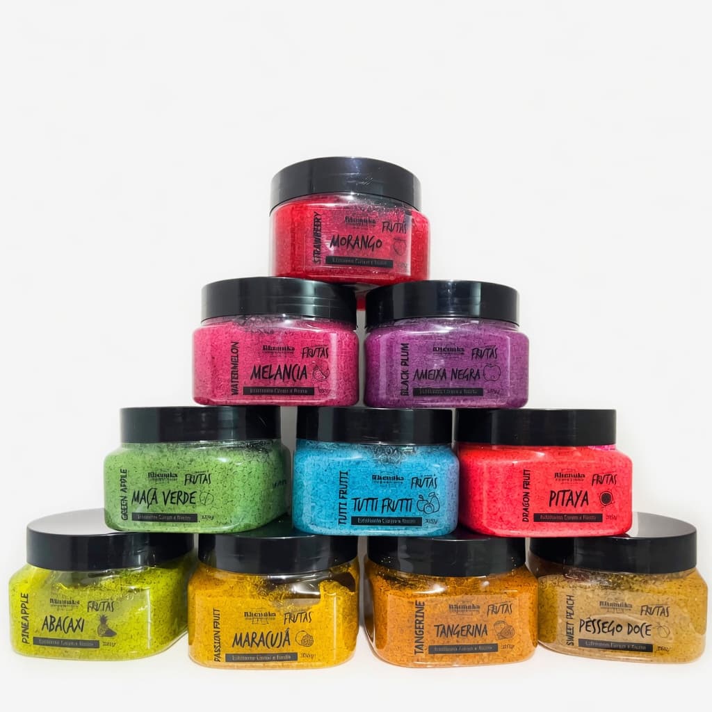 Kit com 10 Esfoliantes 300g | Limpeza Profunda + Hidratação + Várias Fragrâncias