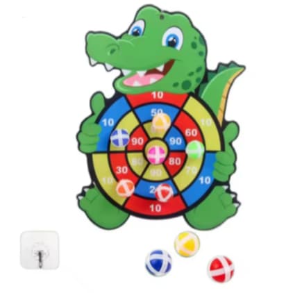 Divertido Tiro Ao Alvo Infantil Jacaré Feltro +3 Bolinhas