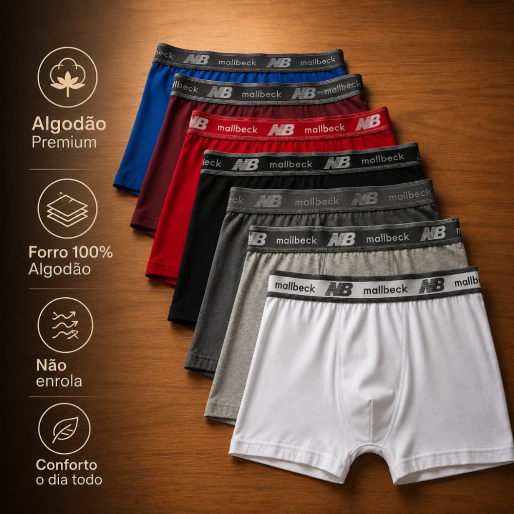 Kit Cuecas Boxer de ALGODÃO Masculina Box Adulto Cueca Coton Premium