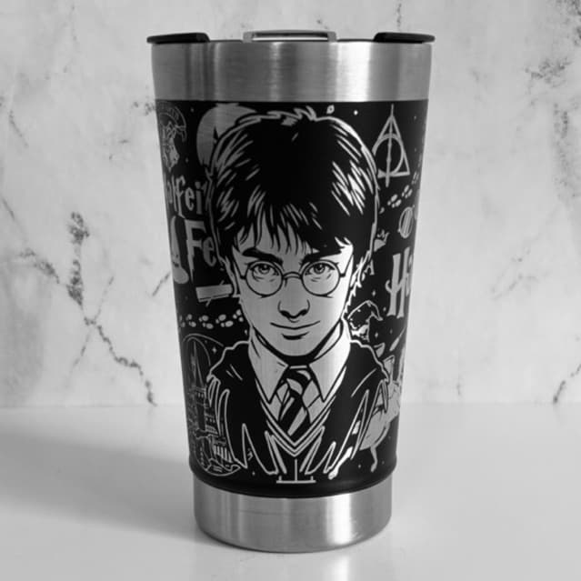 COPO TÉRMICO Harry Potter  personalizado a laser  360º Graus 473 ML