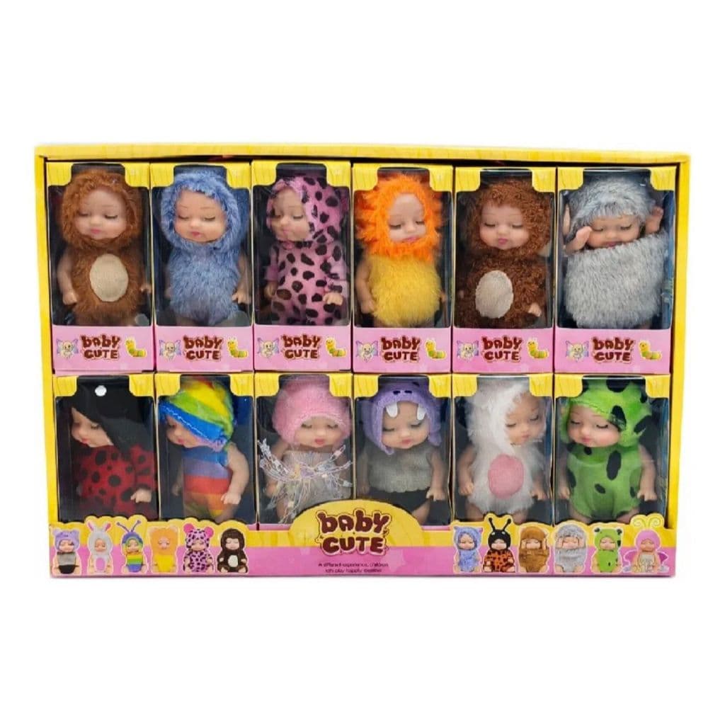 Kit 12 Mini Bonecas Bebê Reborn Recém-Nascida com Roupinhas Removíveis