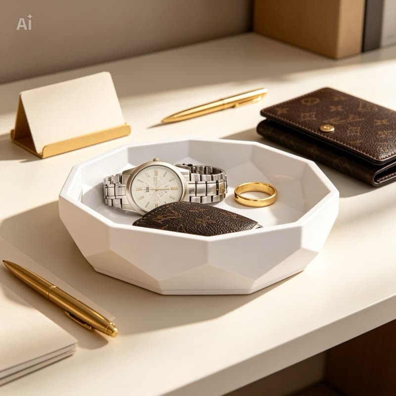 Bandeja Organizadora Minimalista Porta Chaves Joias Relógio Porta Treco Decorativo Mesa Escritório