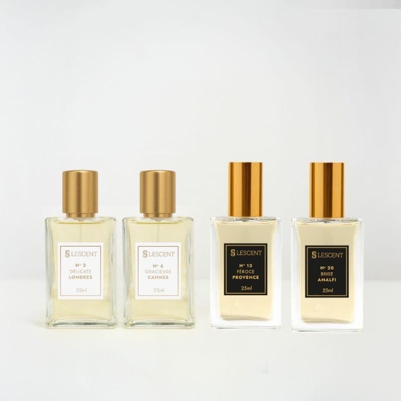 Perfumes 2 Feminino + 2 MasculinoKit Quarteto Hits Unissex Nº 2 + Nº 6 + Nº 13 + Nº 20 | 25mlfragrâncias inspiradas