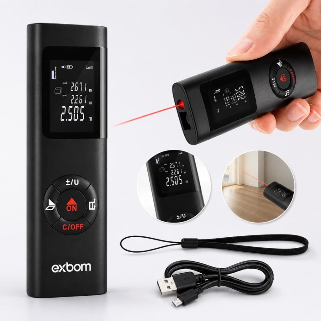 Trena Laser Digital Medidor de Distancia Compacto de 40 Metros Recarregável Profissional