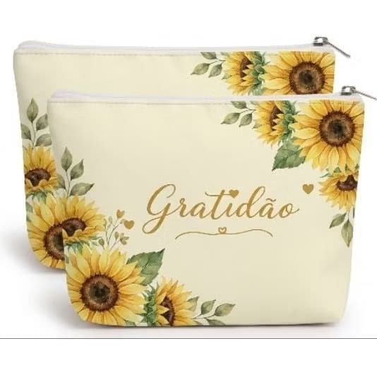 Kit bolsa com 2 5 ou 10 Necessaires Femininas Gratidão