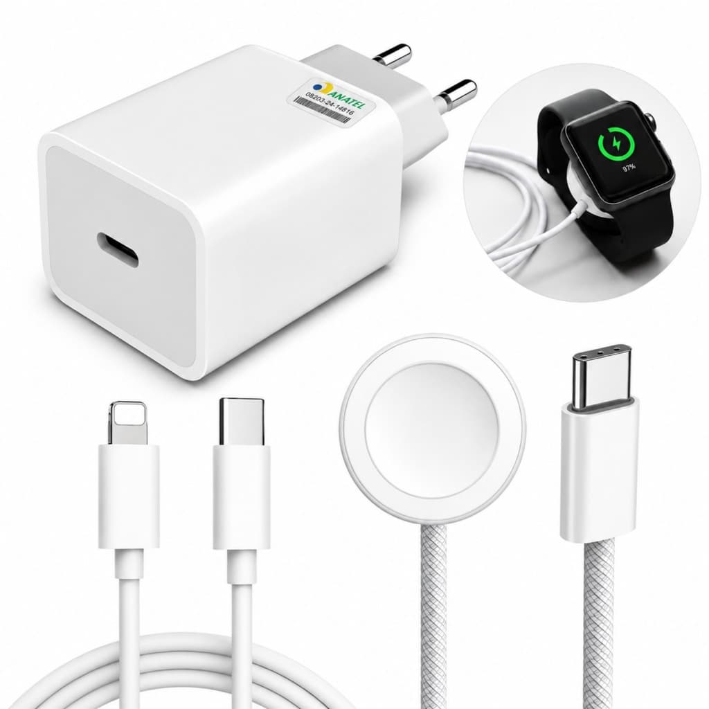 Kit Carregador Para Relógio Apple Watch Series 9 8 7 6 5 4 3