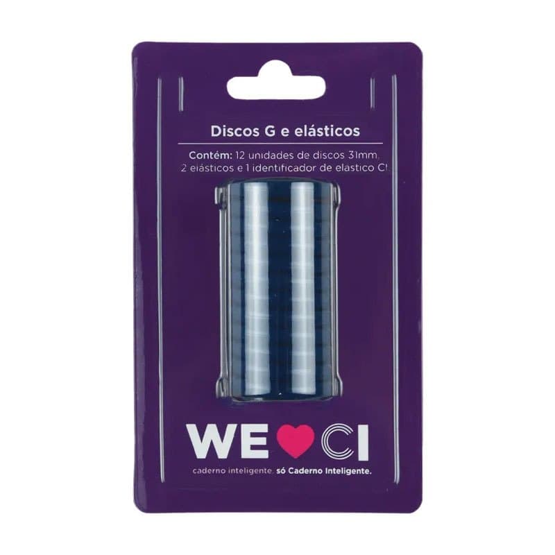 Kit Discos G e Elásticos para Caderno Inteligente CI312043 Shimmering Blue - CI