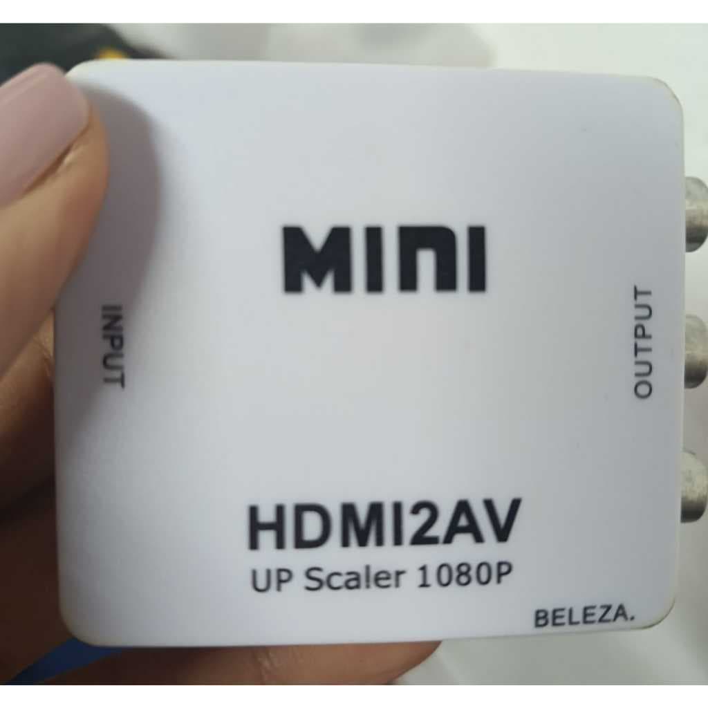 conversor de sinal Mini HDMI2AV para AV (RCA) 1080p