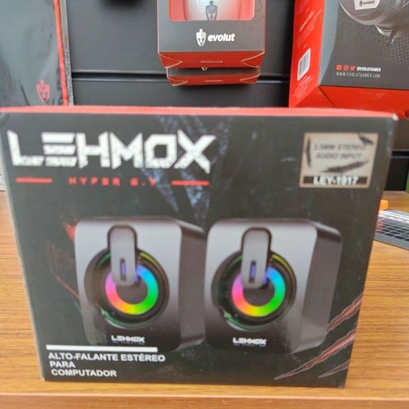 Caixa de Som Gamer LED RGB Lehmox LEY-1917 Potente para PC Notebook USB P2