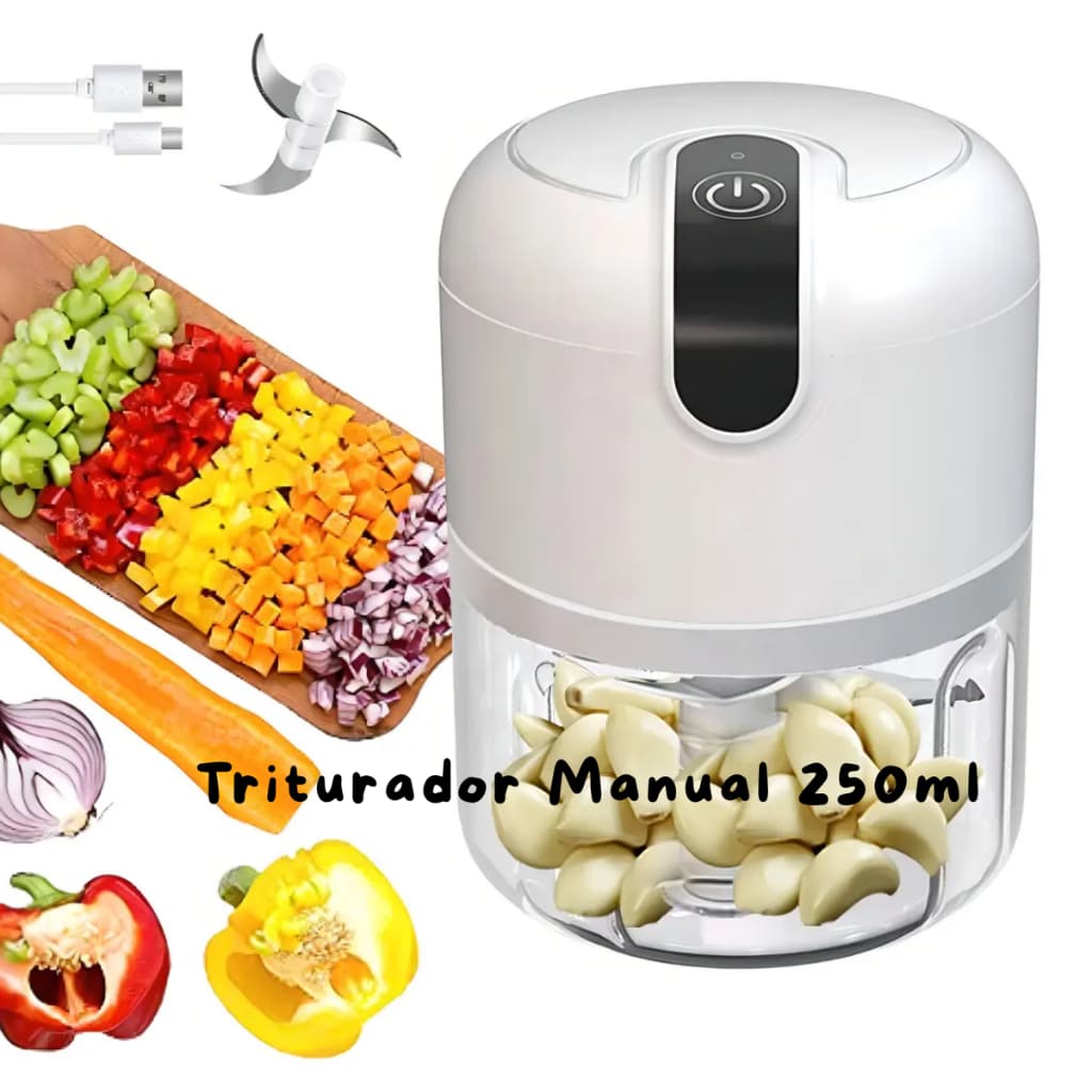 Triturador Manual 250ml Alho Cebola Temperos Cozinha