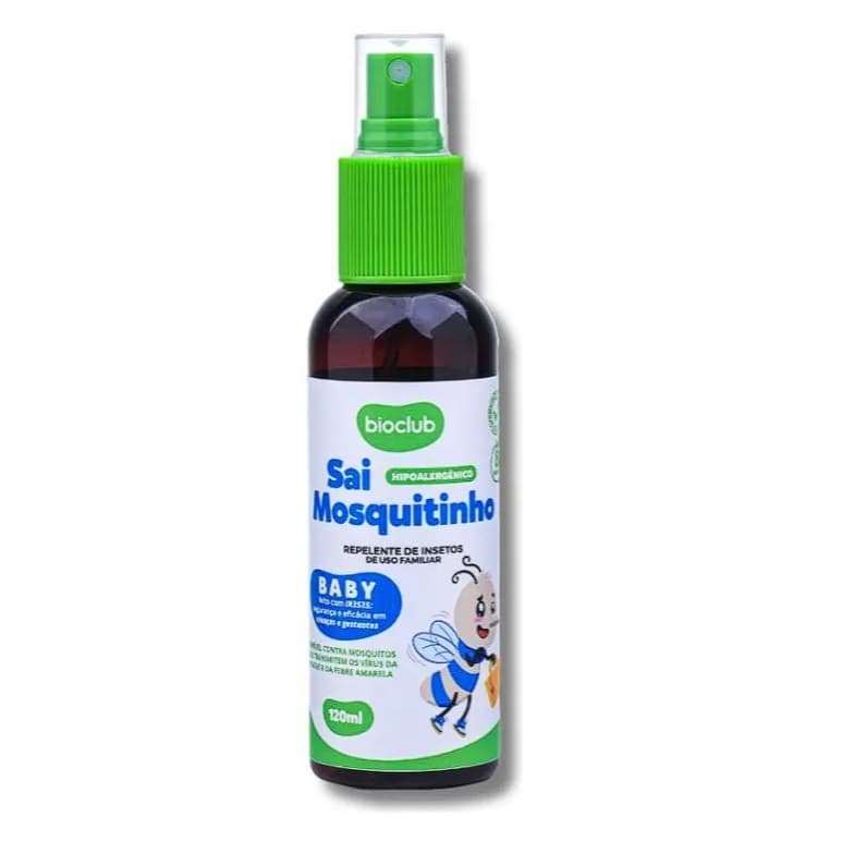 Kit Repelente Natural Infantil Bebê "Sai Mosquitinho" 120ml Vegano até 8horas Bioclub kits de 1 a 4 unidades
