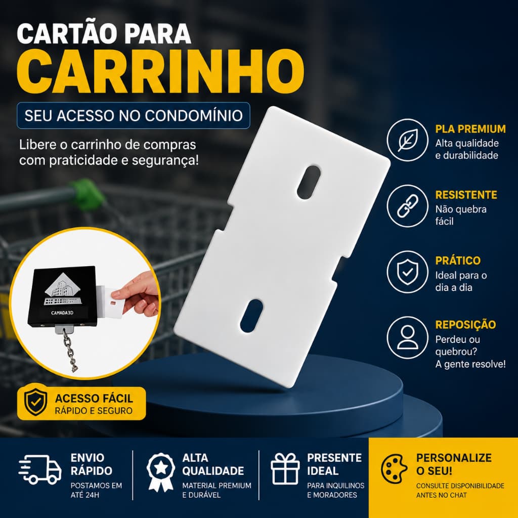 Cartão de Acesso para Trava de Carrinho de Condomínio