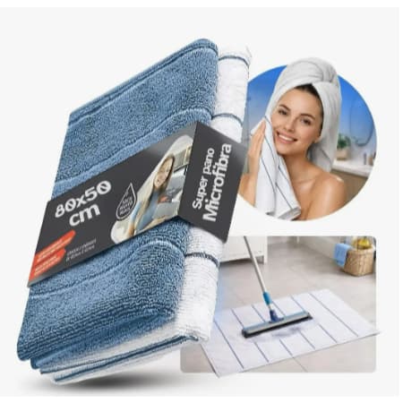 Pano de chao para Limpeza  Microfibra 2 ou 4 Kit  Super Absorvente Pano de Chão envio emidiato