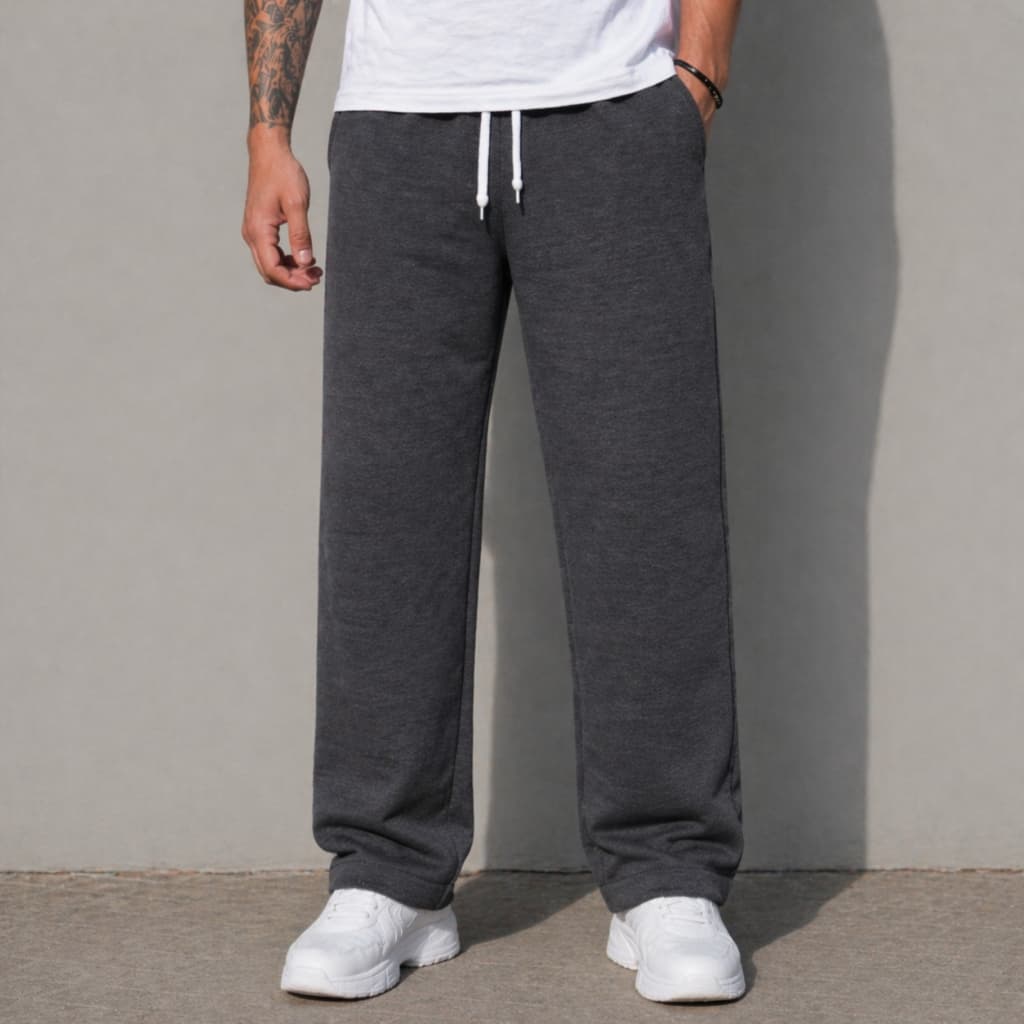 Calça Moletom Masculina Reta Streetwear Premium Peluciado Oversized Calça Estilo Baggy Estilo Wide Leg Casual