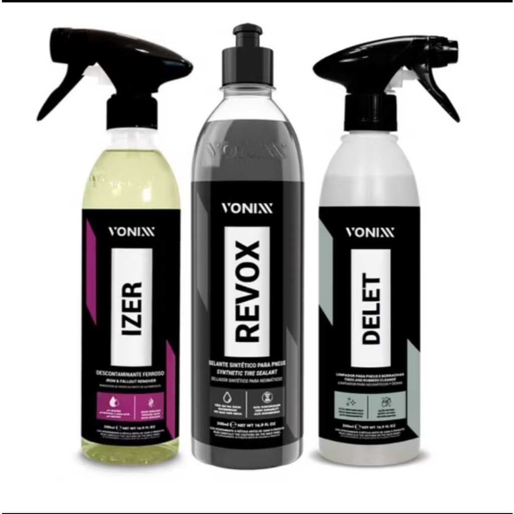 Kit Limpa Pneu Delet +descontaminante Izer + Selante Revox