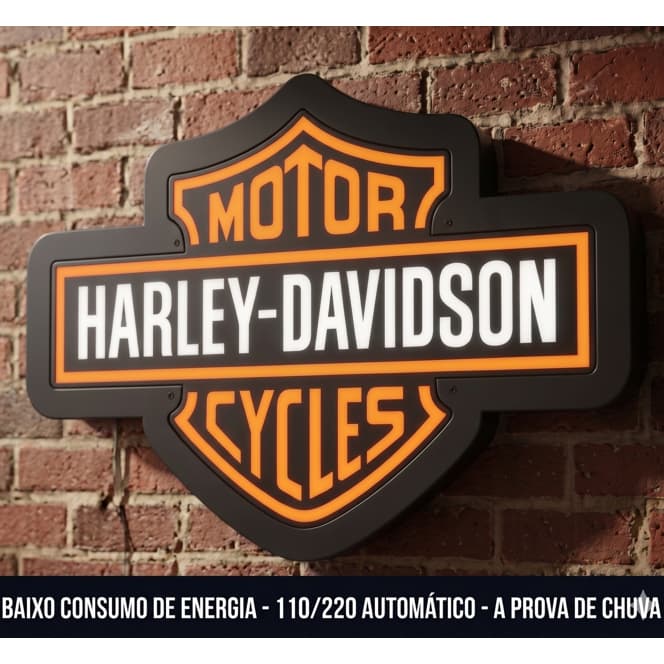 Luminoso Letreiro HARLEY  52x28 Bar Gourmet Bivolt A Prova De Chuva