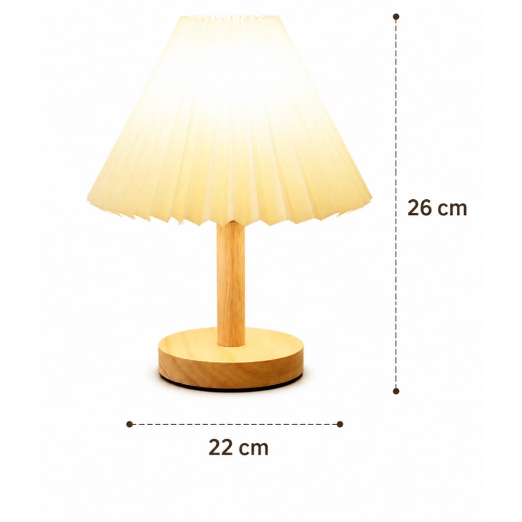 Luminária de Mesa 26cm (USB)  Abajur Decorativo  Base em Madeira Quente para Quarto, sala de estar, Cabeceira Escritório