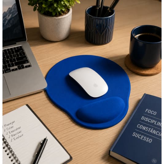Mouse pad ergonômico em  20 x 23 cm Maior conforto Previne lesões
