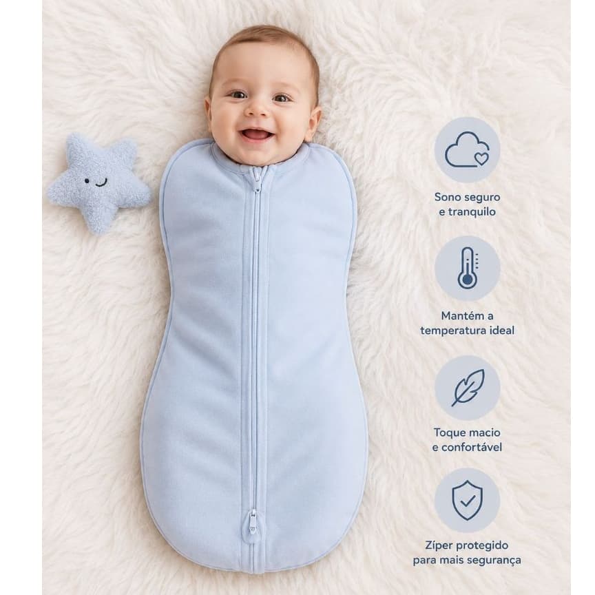 Casulinho ninho Swaddle Bebê RN 0 a 3 meses Sono tranquilo